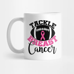 Tackle Breast Cancer Football Sport Awareness Support Pink Ribbon Mug